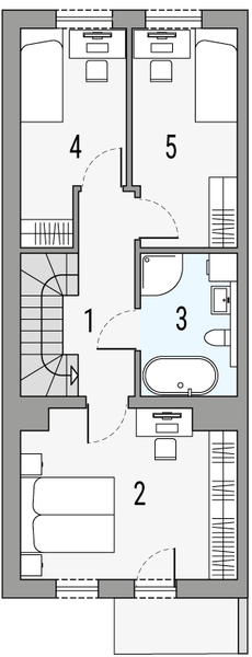 Piętro 1 projektu Poezja 2b - segment lewy