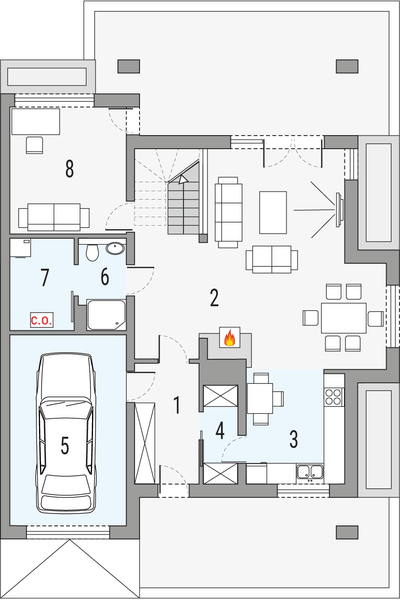 Parter projektu Jaś a - segment lewy