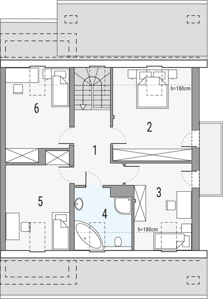 Poddasze projektu Jaś a - segment lewy