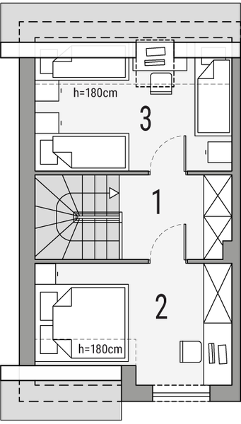 Poddasze projektu Morski 1 - segment lewy