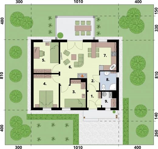 Parter projektu Pego C dom mieszkalny, całoroczny