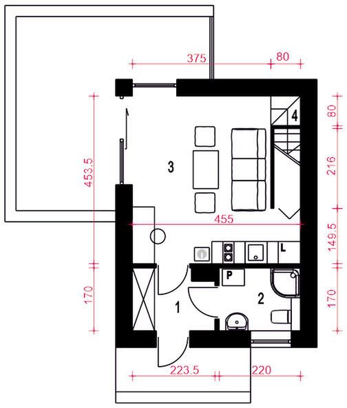 Parter projektu Kamyczek bez garażu [B]