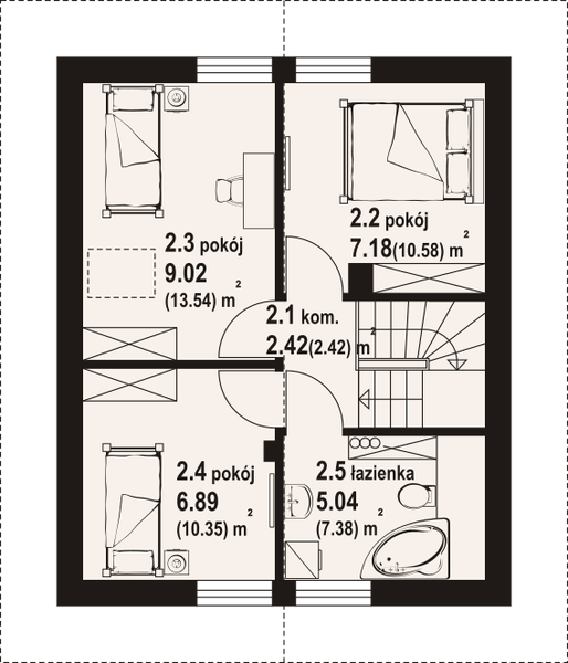 Poddasze projektu Gładyszowo 70 e