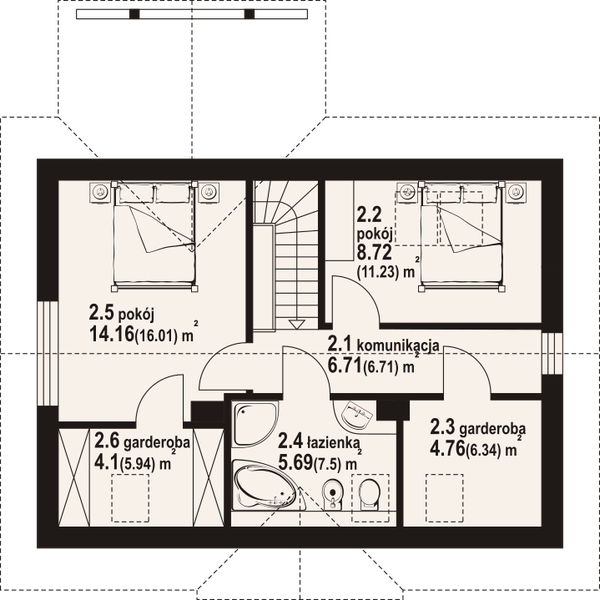 Poddasze projektu Hoczew mk 11 pc
