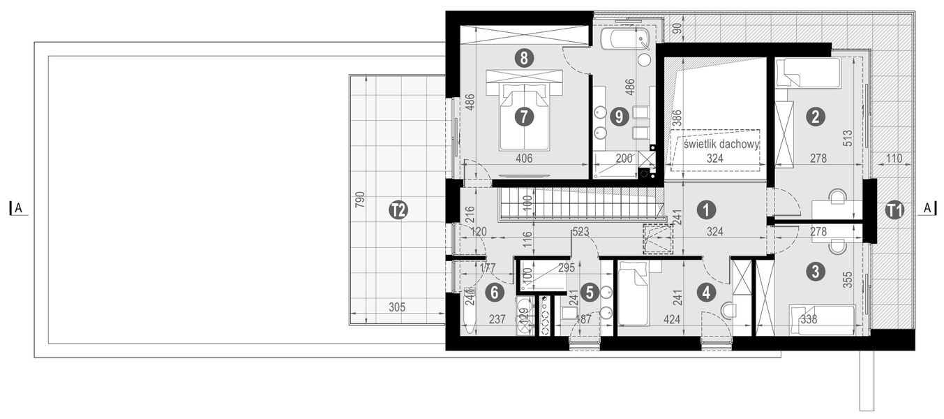 Piętro 1 projektu HomeKoncept 113 wariant 02