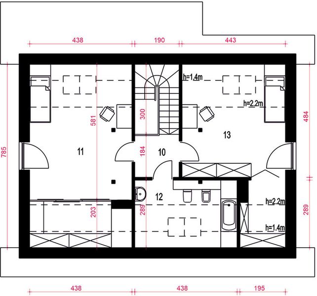 Poddasze projektu Paprotka bez garażu [B]
