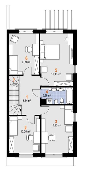 Piętro 1 projektu Iryda Duo (1878)