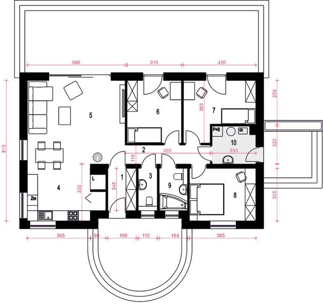 Parter projektu Jarzębina bez garażu [B]