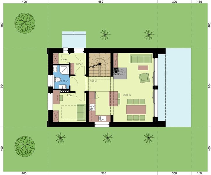 Parter projektu L-302X murowany