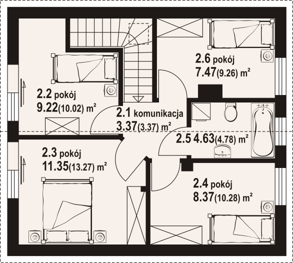 Poddasze projektu Gryfice bb 70 dws