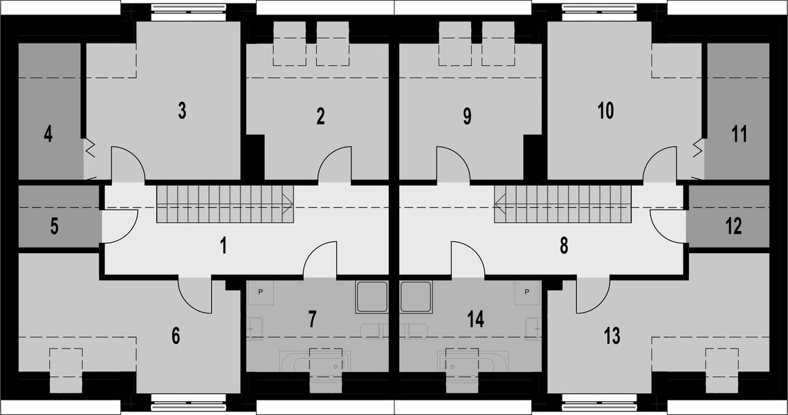 Poddasze projektu Eco 48 - dwulokalowy