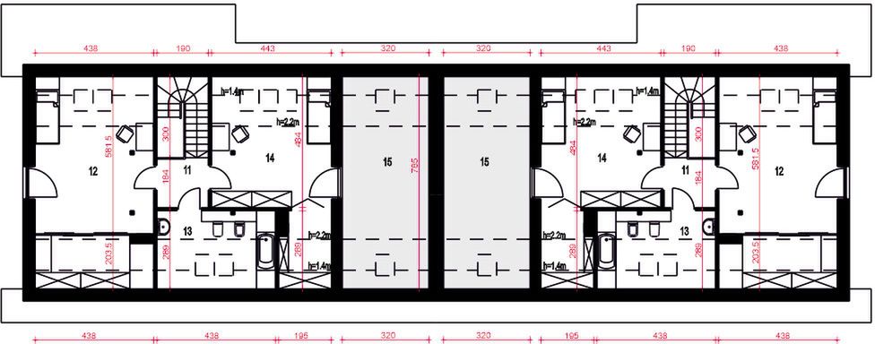 Poddasze projektu Paprotka z garażem 1-st. bliźniak [A-BL]