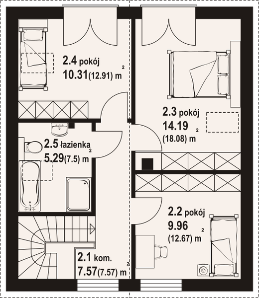 Poddasze projektu Grochowo nowe 3 bb pcr