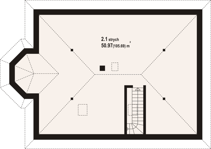 Poddasze projektu Zadębice 3 pcr