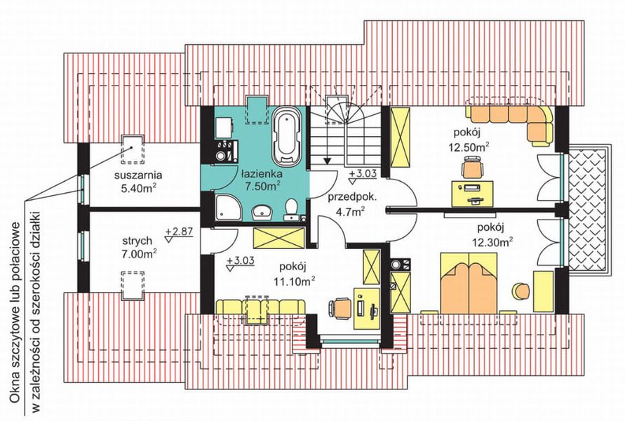 Poddasze projektu BW-03 wariant 1
