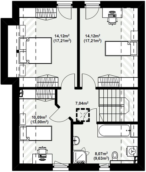 Poddasze projektu Dom murowany Szafir bez garażu