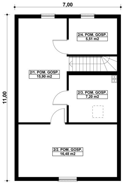Poddasze projektu G413 - Budynek garażowo – gospodarczy