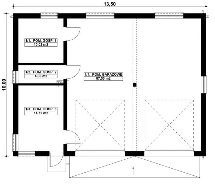 Parter projektu G414 - Budynek garażowo – gospodarczy