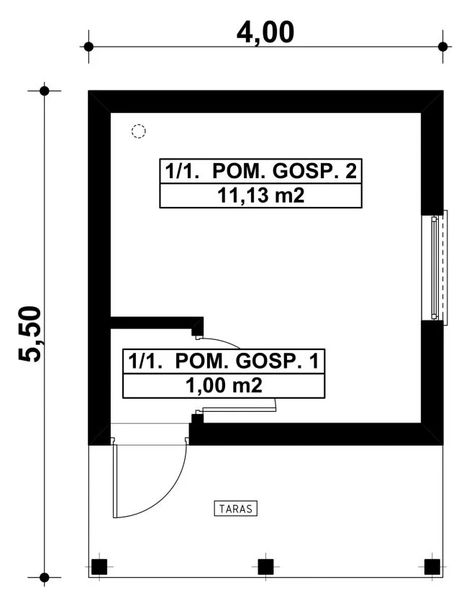 Parter projektu G416 - Budynek gospodarczy