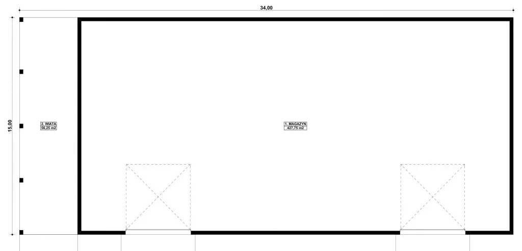 Parter projektu G420 - Budynek gospodarczy