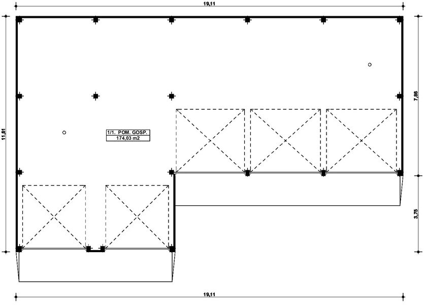 Parter projektu G419 - Budynek gospodarczy