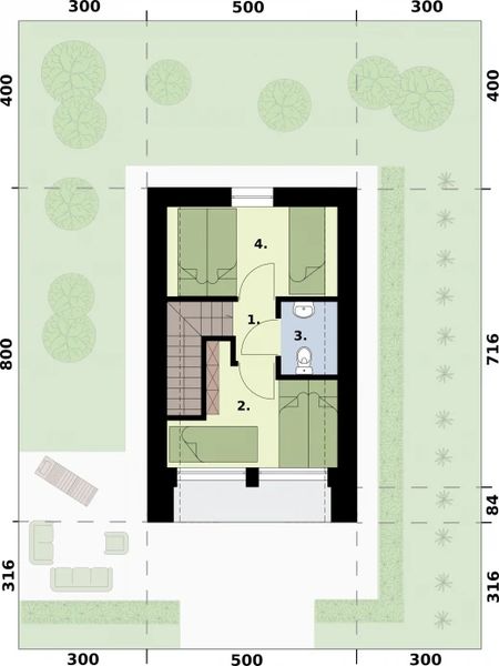 Poddasze projektu Moca 2 C dom całoroczny, mieszkalny