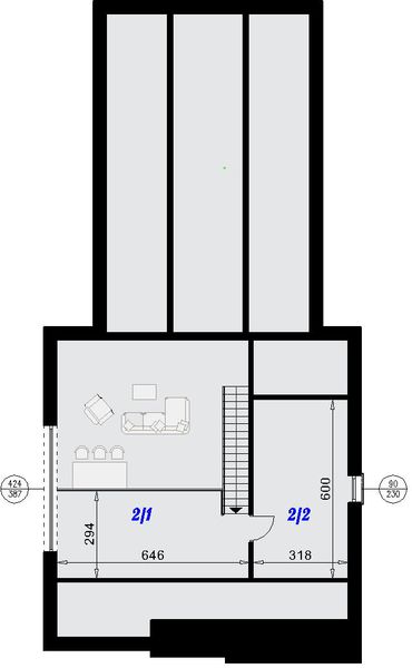 Poddasze projektu Dom Delia