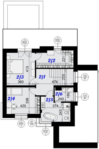 Piętro 1 projektu Dom Werona
