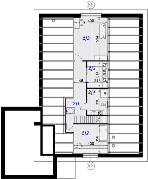 Poddasze projektu Dom Bergamo 2