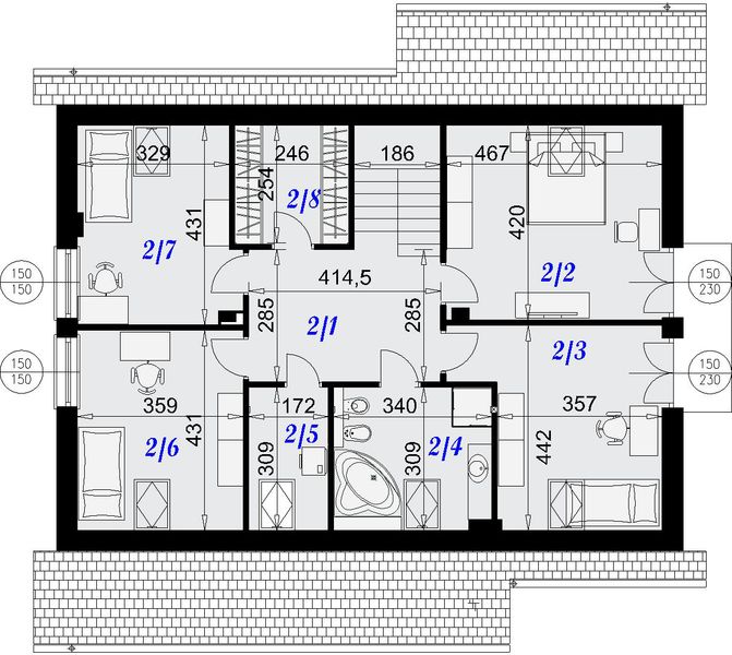 Poddasze projektu Dom nad Sawą