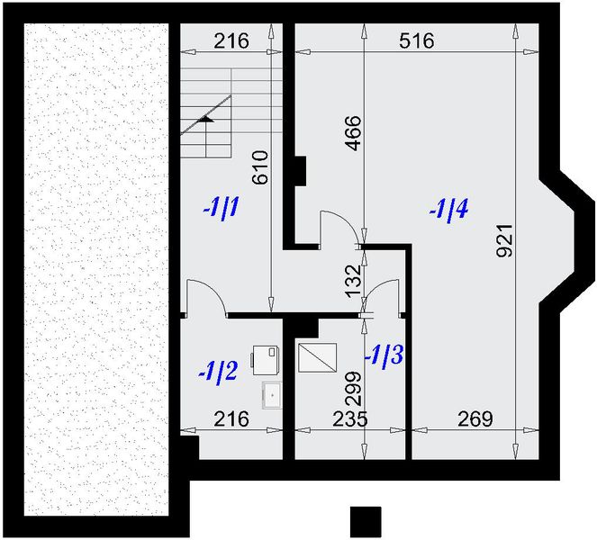 Piwnica projektu Dom nad Sanem