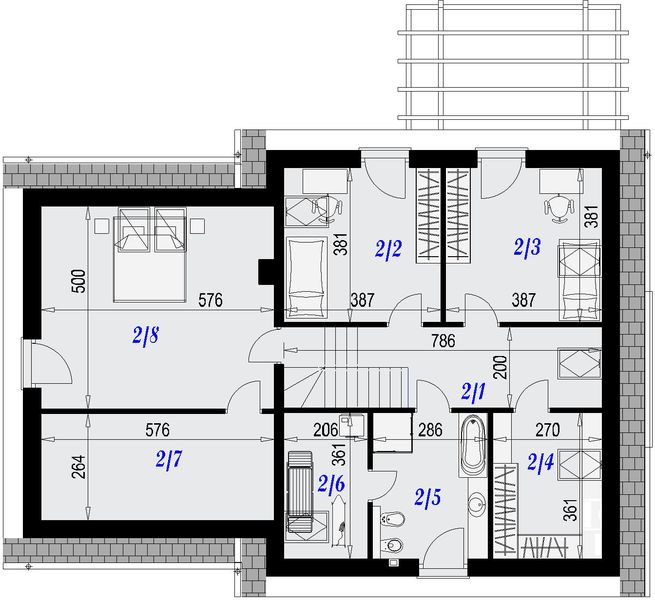 Poddasze projektu Dom w Nicei 2 (G2)