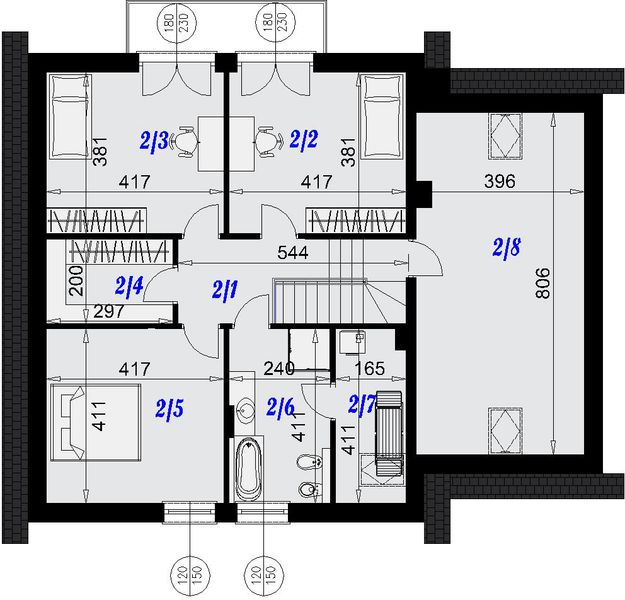 Poddasze projektu Dom w Nicei