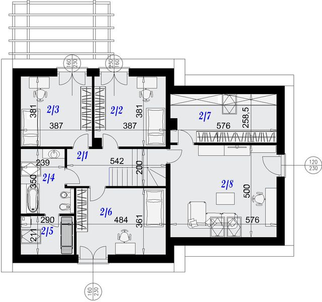 Poddasze projektu Dom nad Tamizą