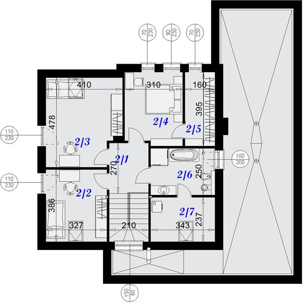 Poddasze projektu Dom Bari