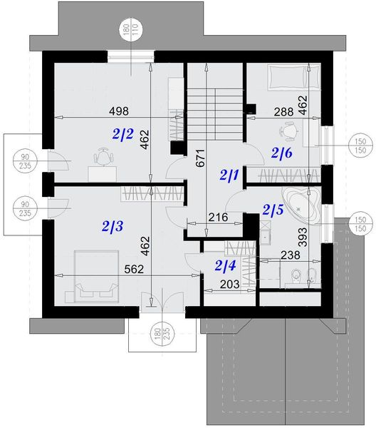 Poddasze projektu Dom nad Wisłą