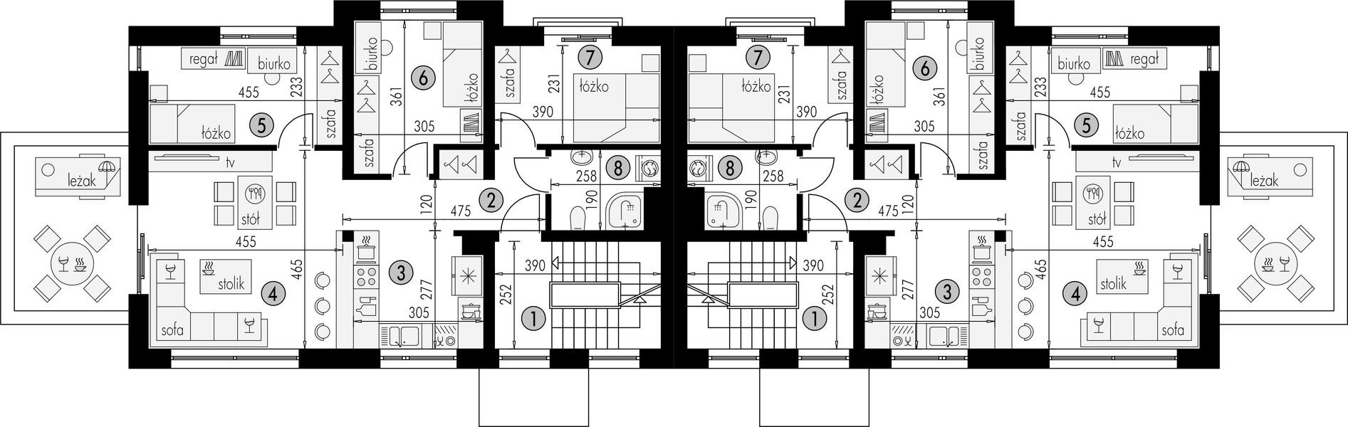 Piętro 1 projektu Bliźniak 1