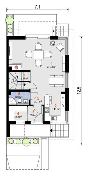 Parter projektu Felicja Sto Duo (1884)