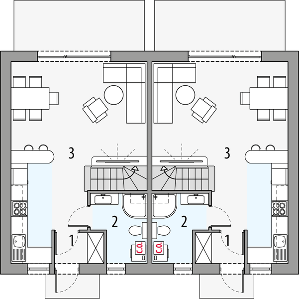 Parter projektu Mewa - dwulokalowy PLP
