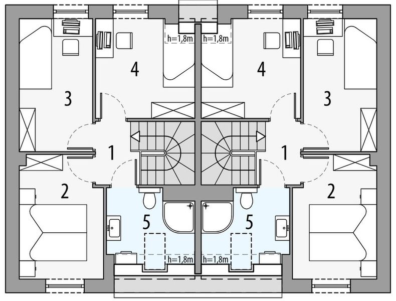 Poddasze projektu Mewa - dwulokalowy PLP