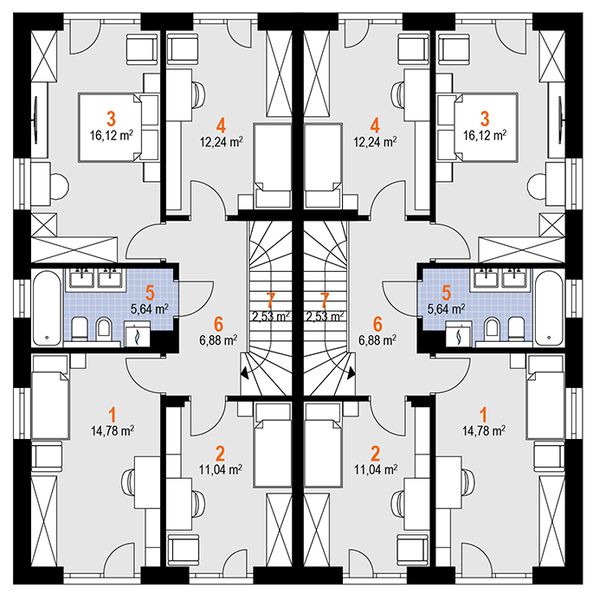 Piętro 1 projektu Iryda Rex Duolit (1885)