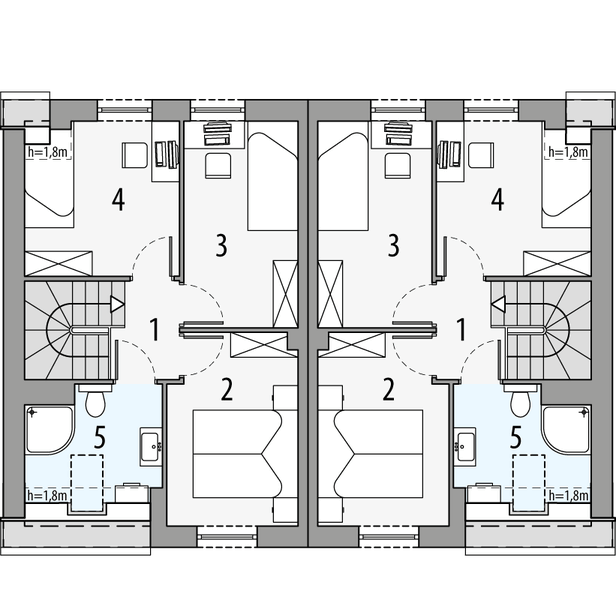 Poddasze projektu Mewa - bliźniak LLL