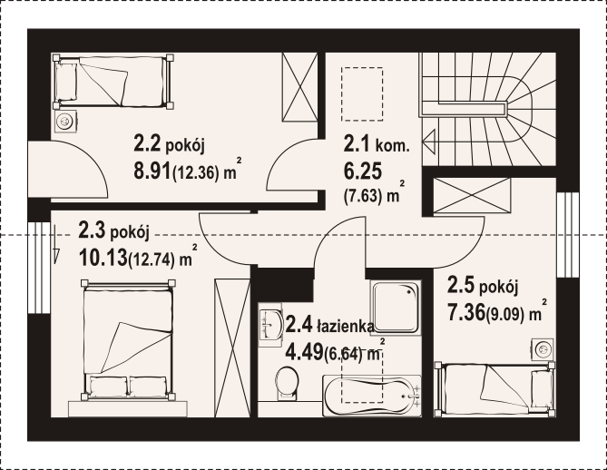 Poddasze projektu Bobrów aa 70
