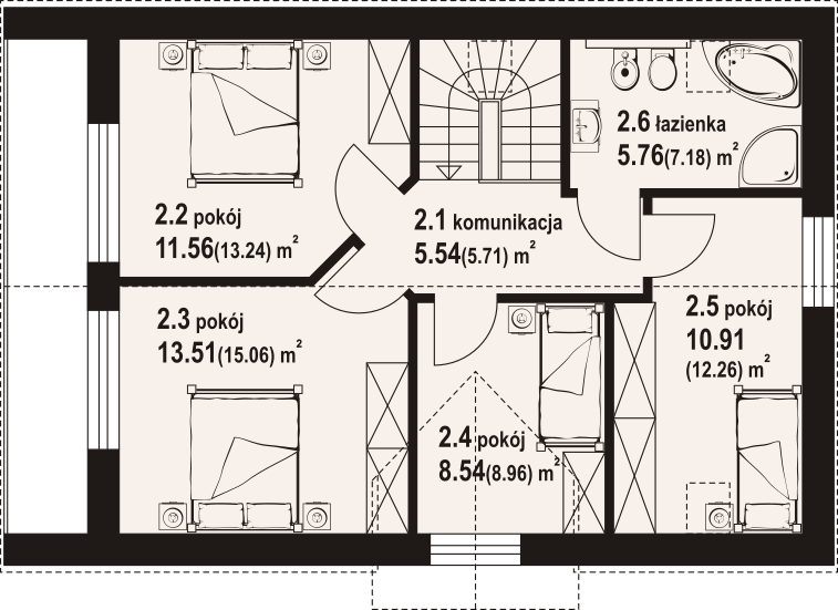 Poddasze projektu Orłowo a3 pcrte