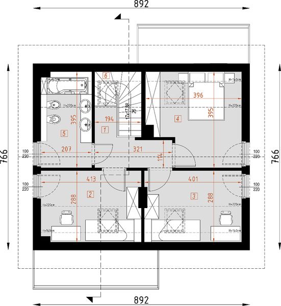 Poddasze projektu D153BD - wersja drewniana