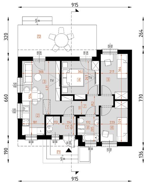 Parter projektu D57AD - wersja drewniana