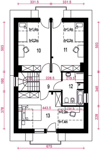 Poddasze projektu Aida z garażem 1-st. [A]