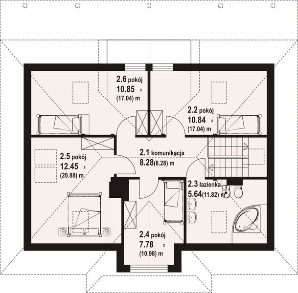 Poddasze projektu Chmielniki małe dw 9