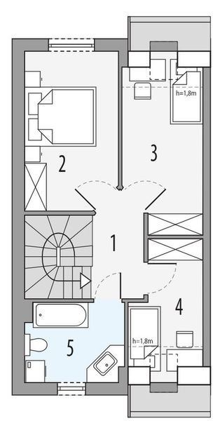 Poddasze projektu Emilka 1 - segment lewy