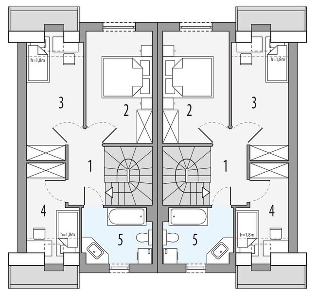 Poddasze projektu Emilka 1 - bliźniak PLP